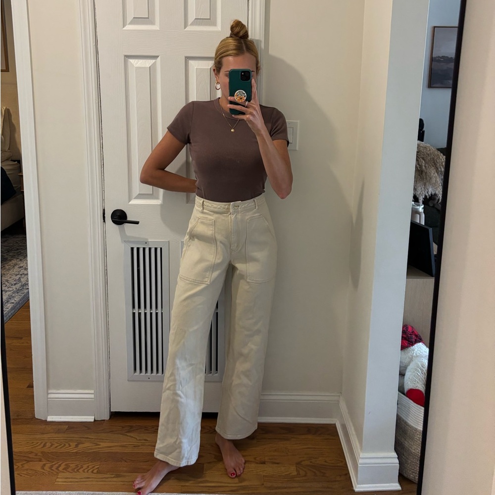 Aritzia Women's White and Cream Free Modern Pants